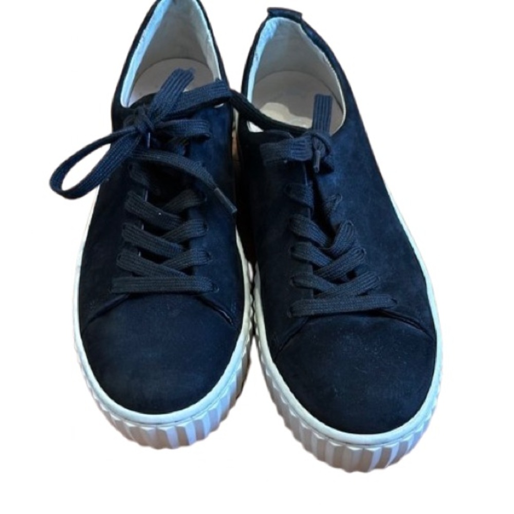 Gabor Black Suede Platform Sneakers  - Size 8.5